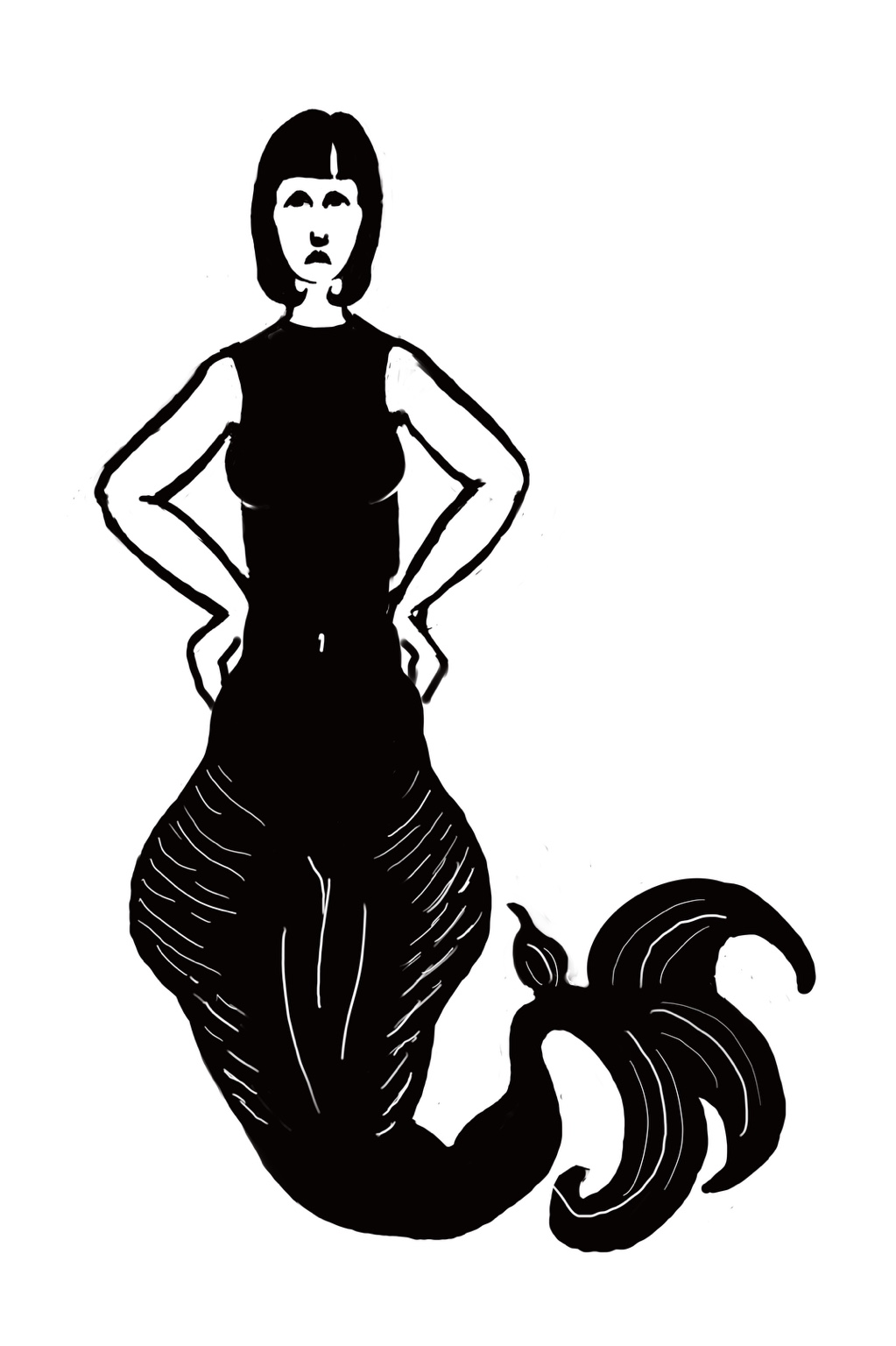 Atelierschets voor Dutch Mermaid III, nog in ontwikkeling